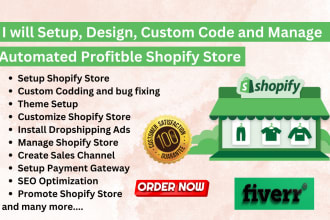 set up shopify store, bugs fixing, shopify expert,