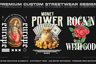 create a custom graphic streetwear t shirt design