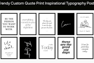 design trendy printable typography wall art , printable wall art quotes