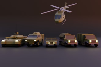 modeling 3d low poly models, low poly character for games, web, or animation