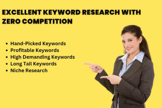 do excellent keyword research with zero competition for instant google ranking
