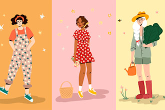 create fun character design illustrations for your book or brand