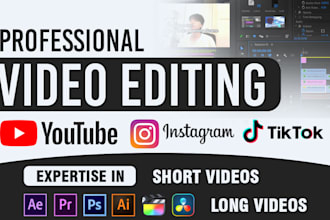 edit reels, youtube shorts and tiktok vidoes
