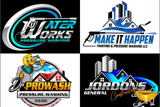 design power wash pressure wash rug cleaning and home cleaning logo
