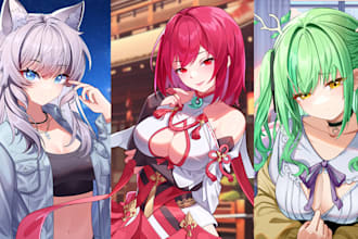 draw anime character for vtuber, fanart, pfp or illustration