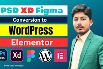 psd to wordpress website design xd psd figma to wordpress elementor