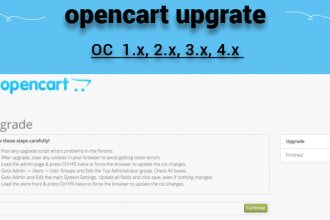 update, migrate, fix issues or customize opencart store