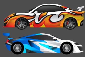 professional car, unique racing car wrap, itasha wrap design, racing car wrap