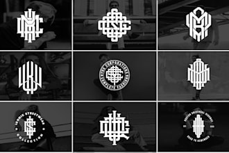design 3 urban streetwear luxury fashion clothing brand monogram y2k gym logo