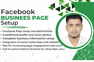 create a facebook page set up with custom logo and cover design