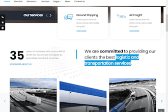 create a logistic and transportation services website