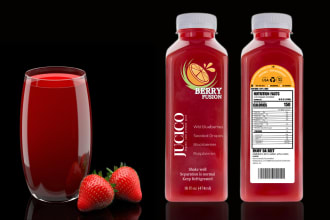 design product label and  juice label packaging with logo