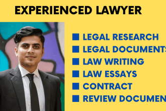 draft legal documents, demand letter, law writing, essays and legal research