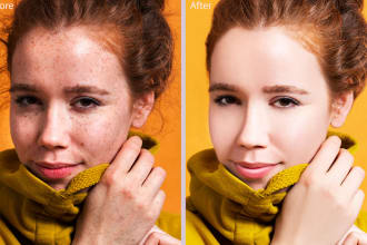 do airbrush, high end, enhance, headshot, change background and photo retouching