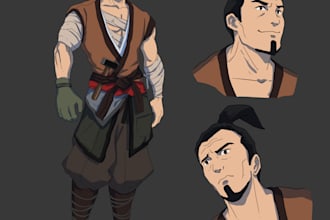 draw character concept, sheet for anime and game art