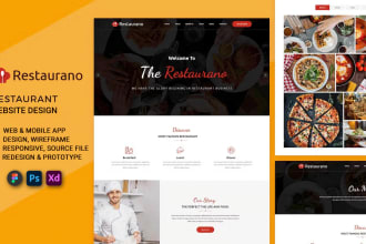 design restaurant website, food website, landing pages figma