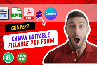 convert recreate or format PDF, word to canva editable or fillable PDF form