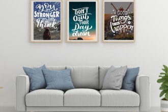 create minimalist typography poster wall art design and inspirational quotes