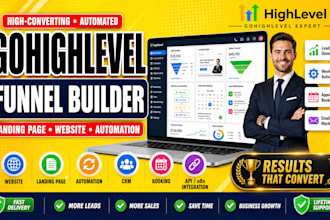 gohighlevel website, landing page, ghl funnel builder, workflow and automation