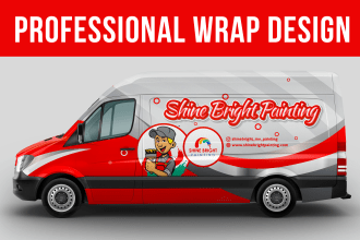 design attention grabbing van wrap, car wrap design, vehicle wrap