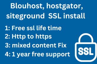 blouhost, hostgator, siteground hosting install ssl and fix