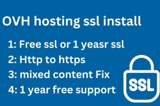 do ovh hosting  install ssl certificate or http to https fix