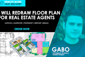 redraw floor plan for real estate agents