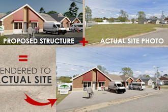 render your proposed building to actual site location using lumion