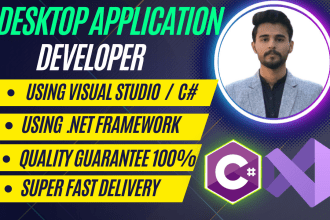 make desktop applications using window forms, wpf dot net framework using csharp