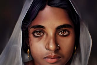 draw realistic digital portraits with no ai