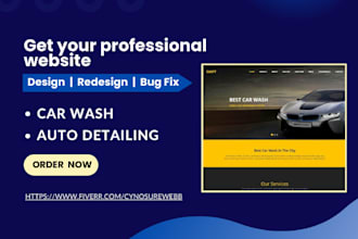 design highly responsive car wash website car detailing pressure washing website