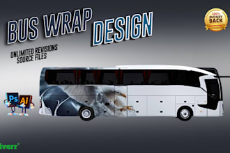 eye catching  bus wrap design, vehicle wrap, food truck, box truck,