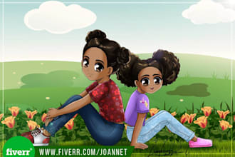 do cute drawings for children books, novels, postcards
