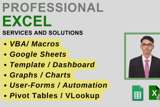 do excel, google sheets automation using vba, macros and interactive dashboards