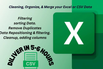 clean, organize, and merge your excel or CSV data
