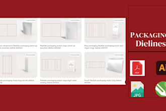 create custom bag packaging dieline cut lines and design