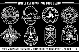 design modern minimalist vintage logo in 24hrs