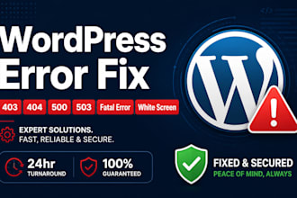 fix wordpress 403, 404, 500, 503 errors and fatal errors