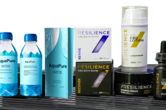 put your label on 3d bottles, boxes, and book cover mockup design
