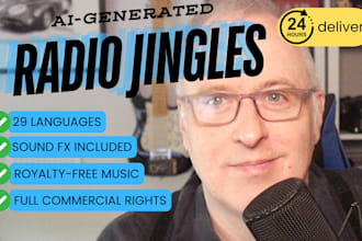 generate your ai radio jingle or podcast intro, 29 languages