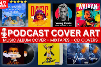 design podcast cover art, music album cover, cd, mixtape, and itunes podcast