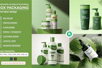 design feminine skin care logo, or cosmetic product packaging and label design