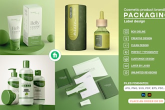 do feminine skin care cosmetic product label design, packaging design and logo