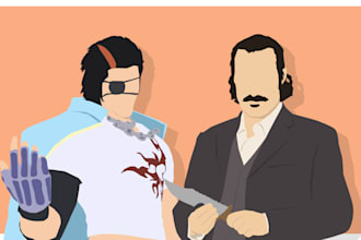 do minimal, vector gaming art for background