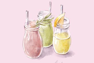 draw food and drinks illustrations for your menu