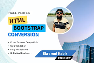 design fully responsive website with HTML 5, bootstrap 5 and css3