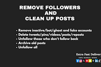 manually remove fake followers delete posts on social media