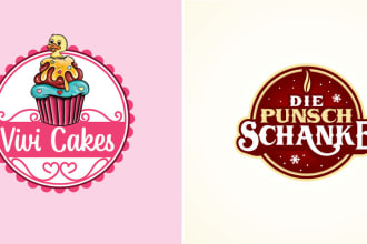 design restaurant, drink, coffee, bakery,  juice, water, and energy drink logo