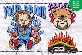 create streetwear design cartoon for t shirt hoodie clothing