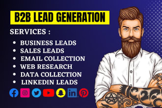 find contact info, email address, phone number, b2b leads, and web research